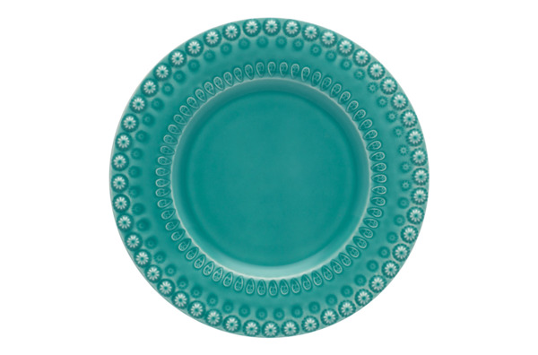 Тарелка закусочная Bordallo Pinheiro Фантазия 22 см, керамика, бирюзовая