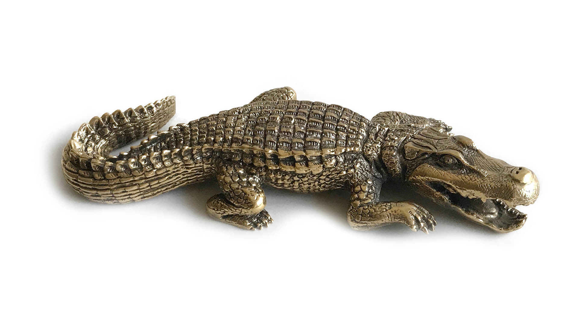 Статуэтка Yachtline Крокодил 18 см, латунь