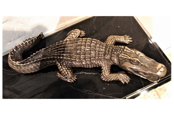 Статуэтка Yachtline Крокодил 43 см, латунь