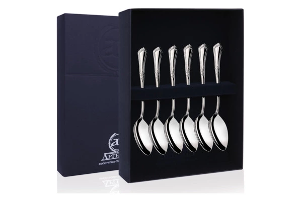 Набор кофейных ложек в футляре АргентА Classic Фаворит 75,8 г, 6 шт, серебро 925