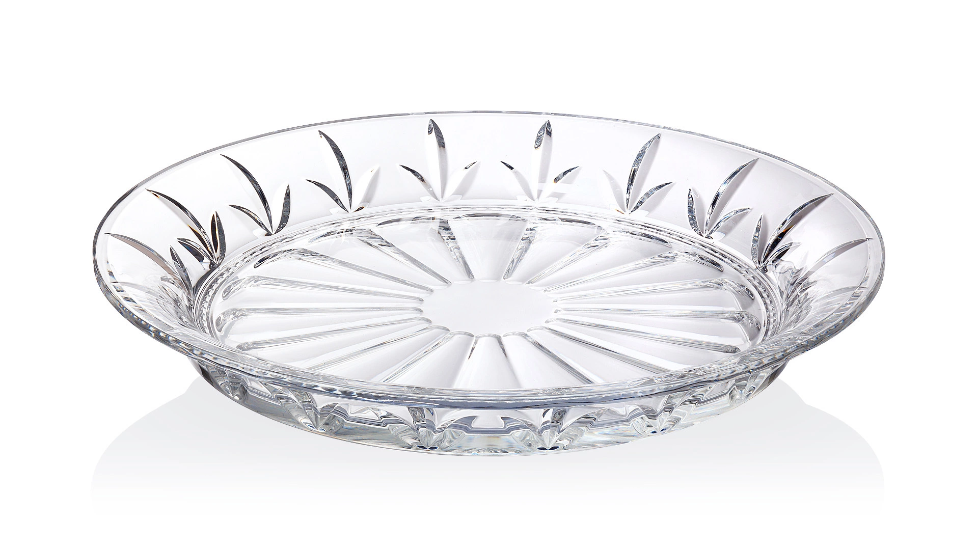 Блюдо для сыра с крышкой Cristal de Paris Букет тюльпанов 24х40см, пурпурно-зеленая