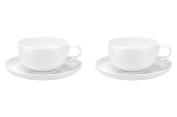 Набор чашек чайных с блюдцем Portmeirion Выбор Портмейрион 250 мл, 2 шт, белый