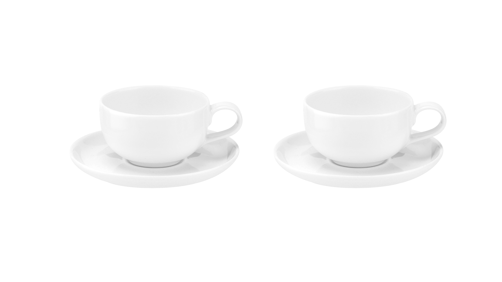 Набор чашек кофейных с блюдцами Portmeirion Выбор Портмейрион 100 мл, 2 шт, белый