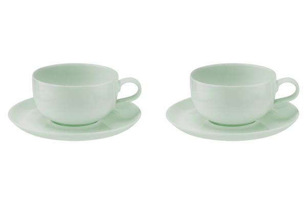 Набор чашек чайных с блюдцем Portmeirion Выбор Портмейрион 340 мл, 2 шт, зеленый
