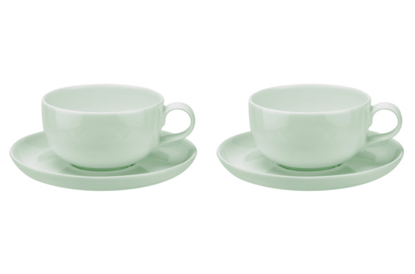 Набор чашек чайных с блюдцем Portmeirion Выбор Портмейрион 250мл, 2 шт,, зеленый