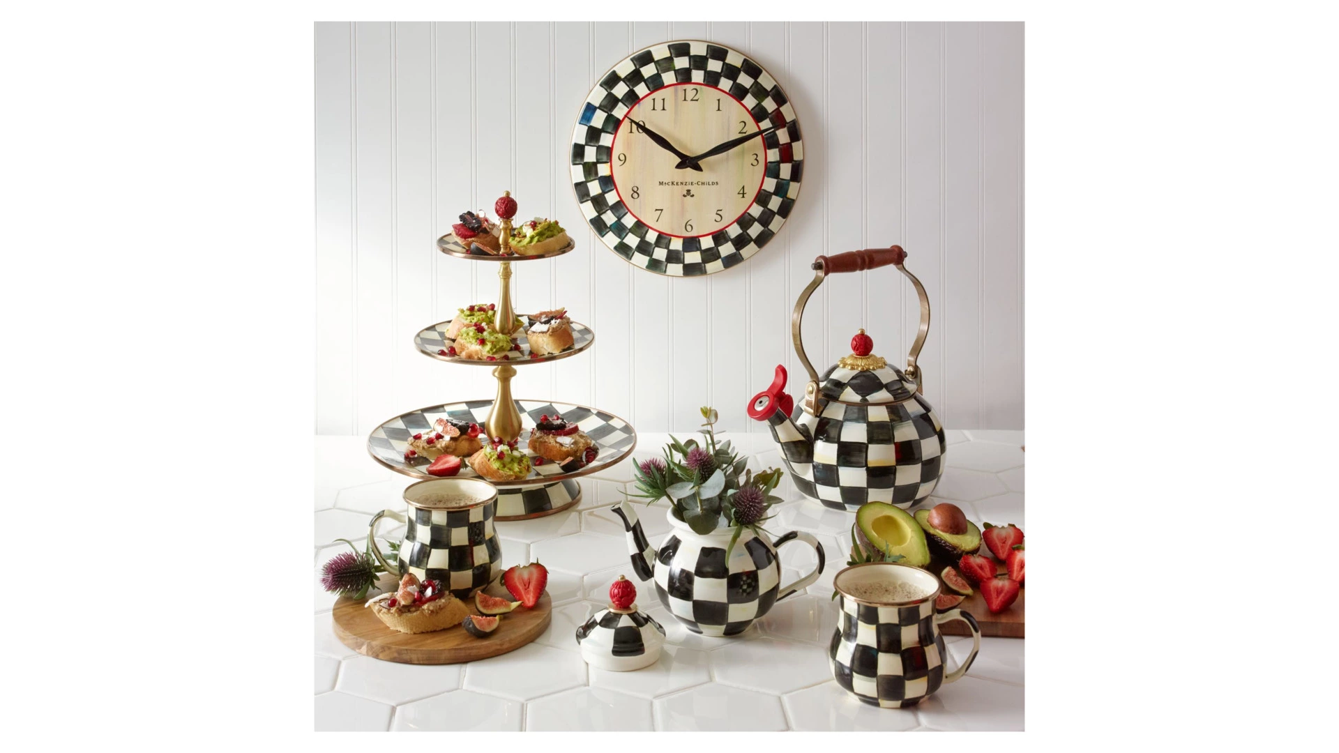 Чайник со свистком Mackenzie-Childs Courtly Check 2 л, сталь нержавеющая