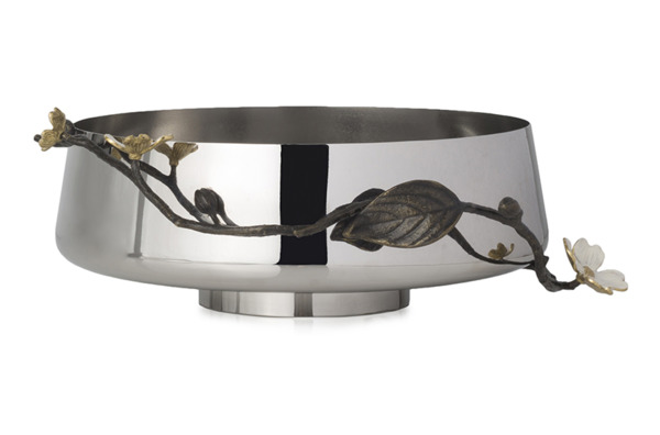 Чаша декоративная Michael Aram Цветок кизила 28 см, сталь, серебристая