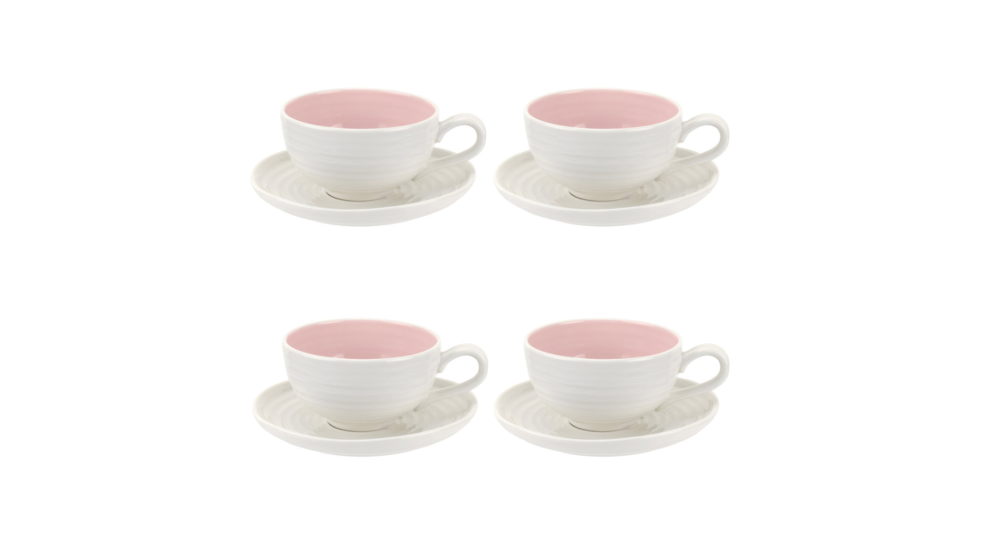 Набор чашек чайных с блюдцем Portmeirion Софи Конран для Портмейрион 200мл, 4 шт, розовый