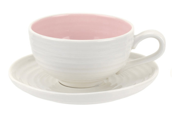 Чашка чайная с блюдцем Portmeirion Софи Конран для Портмейрион 200мл, розовая
