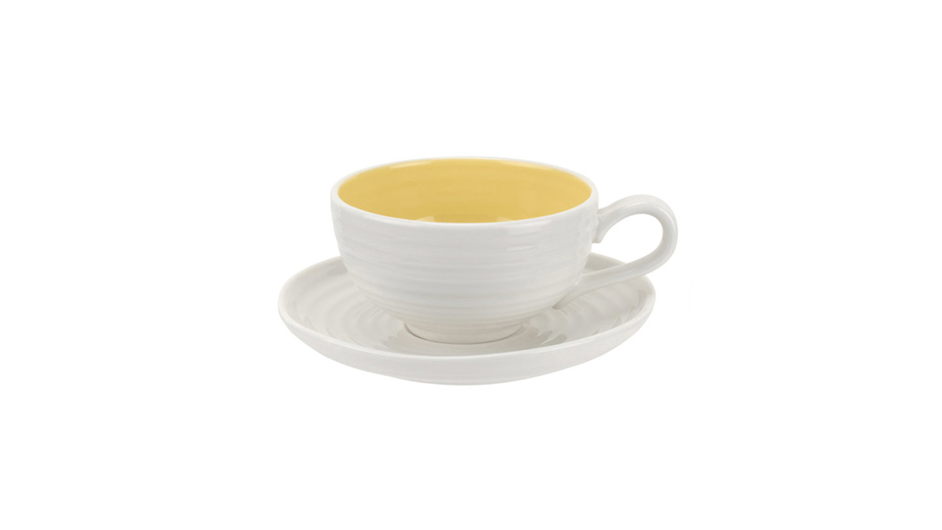 Чашка чайная с блюдцем Portmeirion Софи Конран для Портмейрион 200 мл, желтая