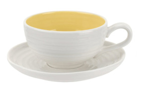 Чашка чайная с блюдцем Portmeirion Софи Конран для Портмейрион 200 мл, желтая