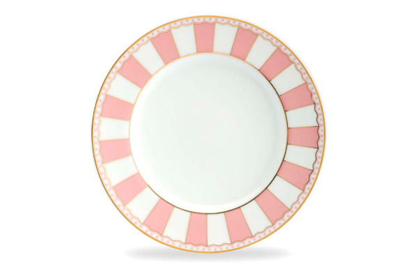 Тарелка десертная Noritake Карнавал 21см, розовая полоска
