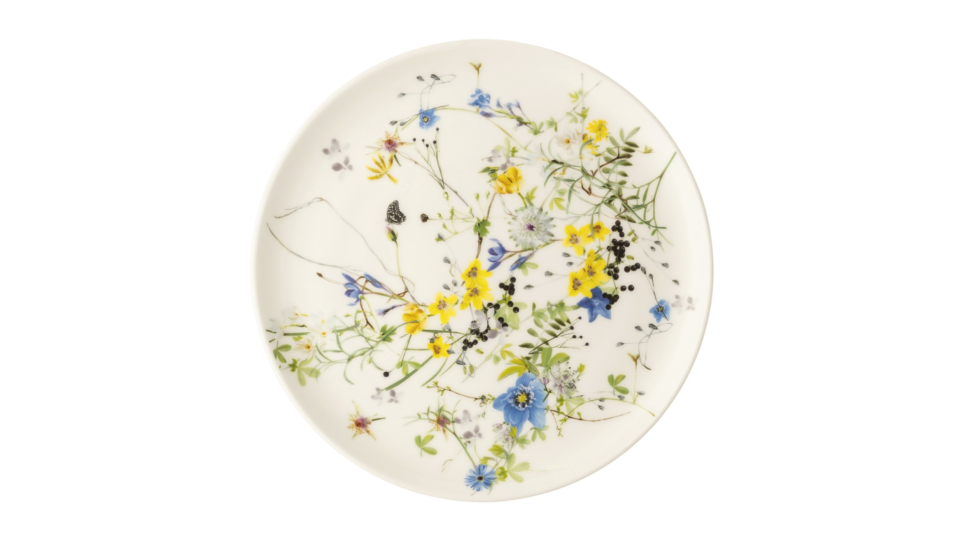 Тарелка десертная Rosenthal Альпийские цветы 18 см, фарфор костяной