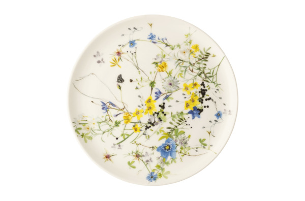 Тарелка десертная Rosenthal Альпийские цветы 18 см, фарфор костяной