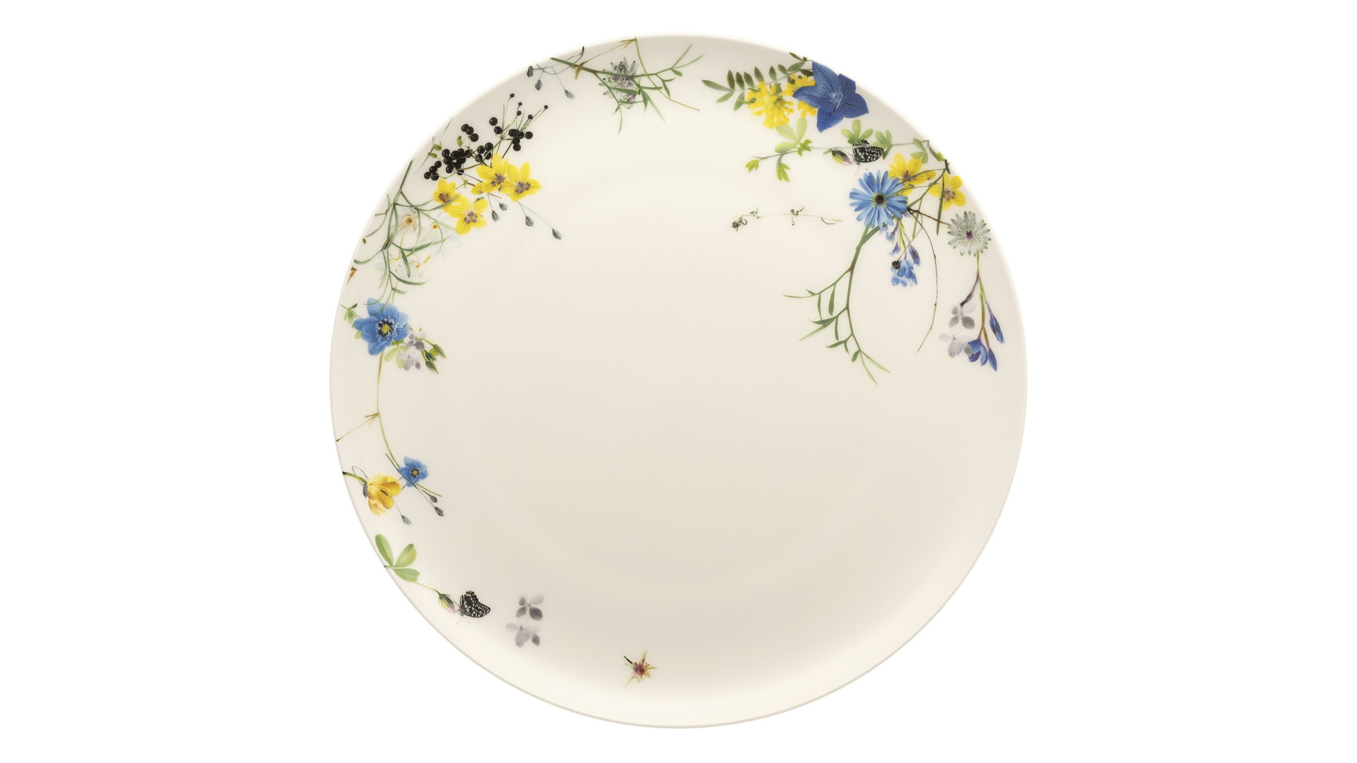 Тарелка обеденная Rosenthal Альпийские цветы 27 см, фарфор костяной