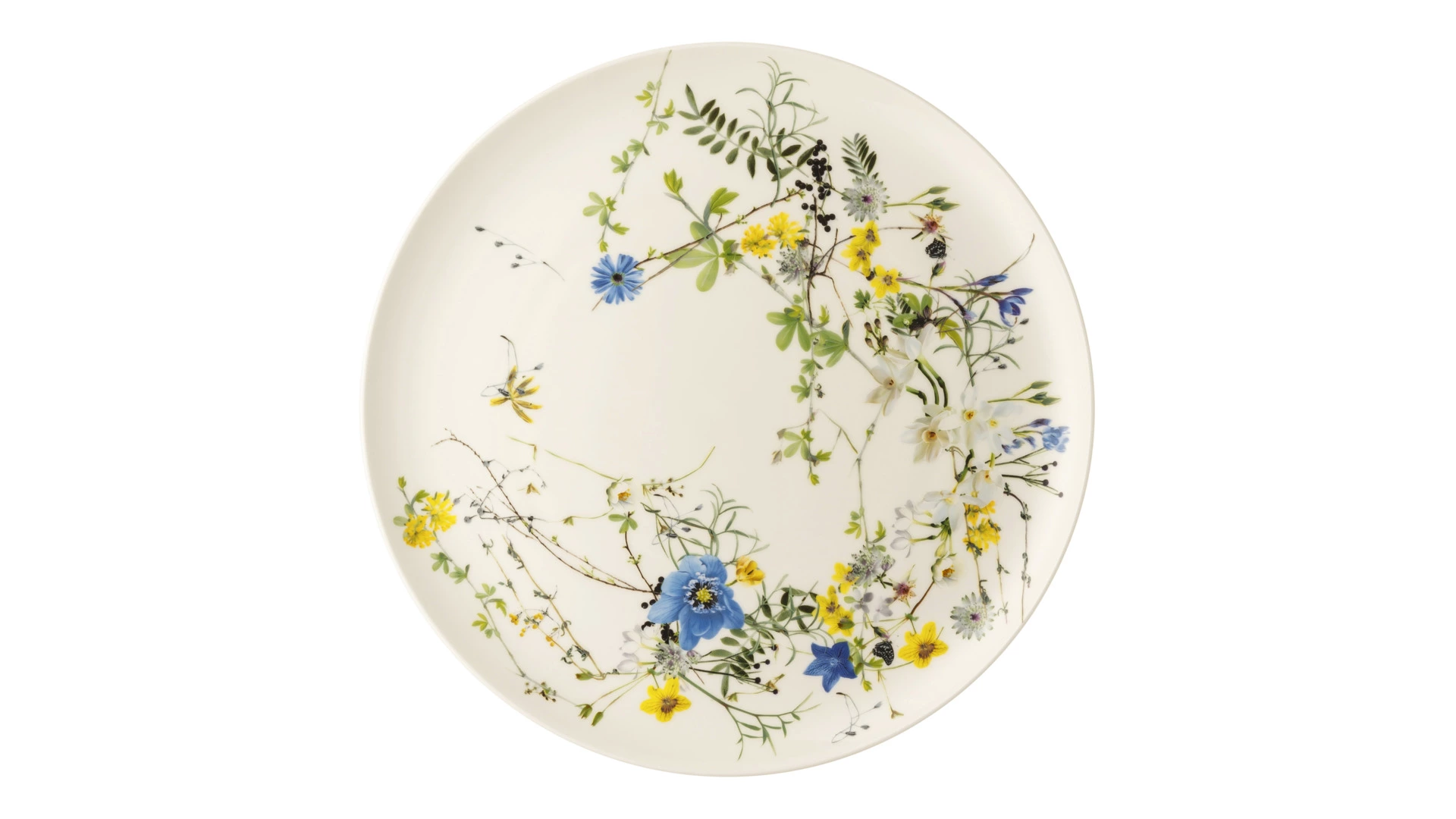 Блюдо сервировочное Rosenthal Альпийские цветы 32 см, фарфор костяной