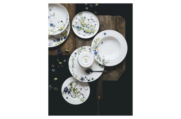 Блюдо сервировочное Rosenthal Альпийские цветы 32 см, фарфор костяной