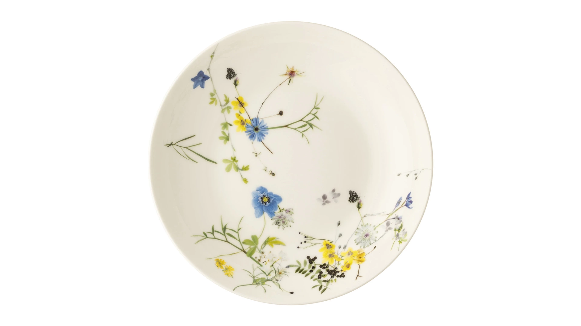 Тарелка суповая Rosenthal Альпийские цветы 21 см, фарфор костяной
