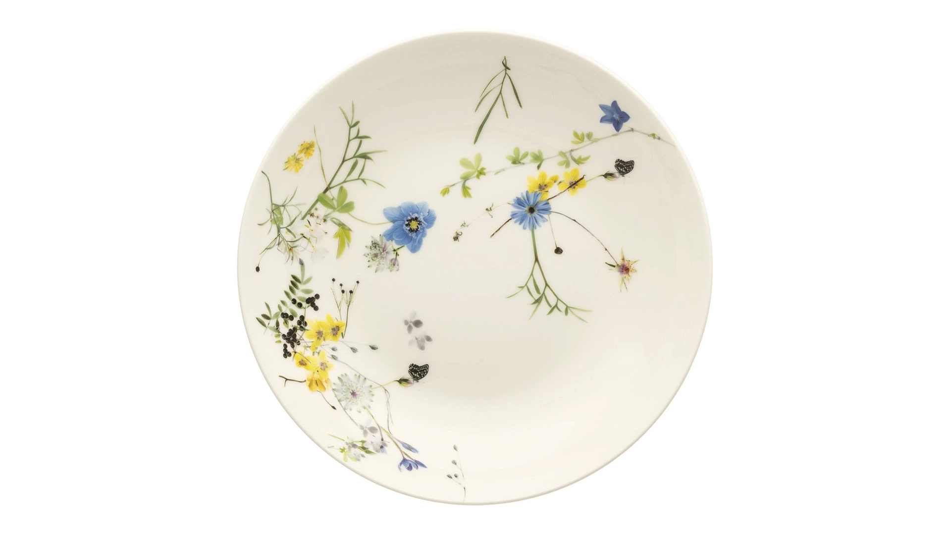 Тарелка суповая Rosenthal Альпийские цветы 21 см, фарфор костяной