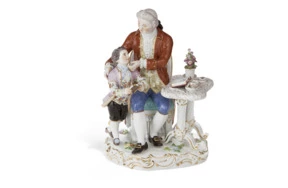 Фигурка Meissen 22,5см Дедушка с внуком (лим.вып. 07/15, 2018, Э.А.Лейтериц, 1882 г.)