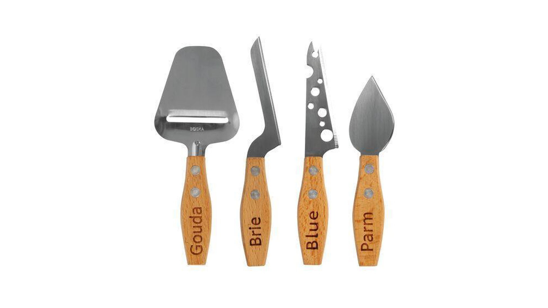 Набор мини ножей для всех видов сыра Boska Женева 15 см, 4  шт, ручка из бука, сталь, п/к