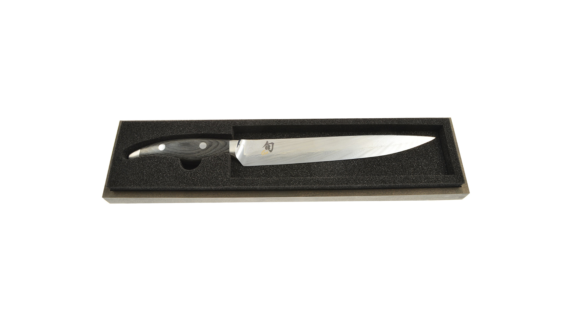 Нож для нарезки KAI Шан Нагарэ 23 см, дамасская сталь 72 слоя