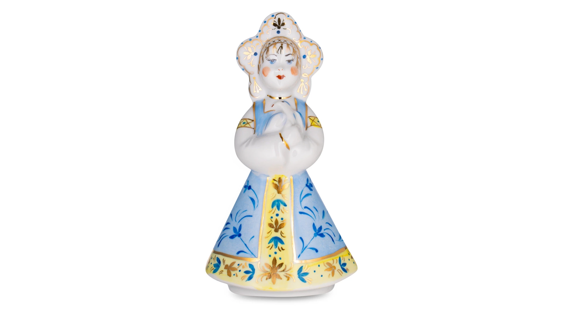 Скульптура Франц Гарднер в Вербилках Катюша Голубой сарафан 13,5 см, фарфор твердый