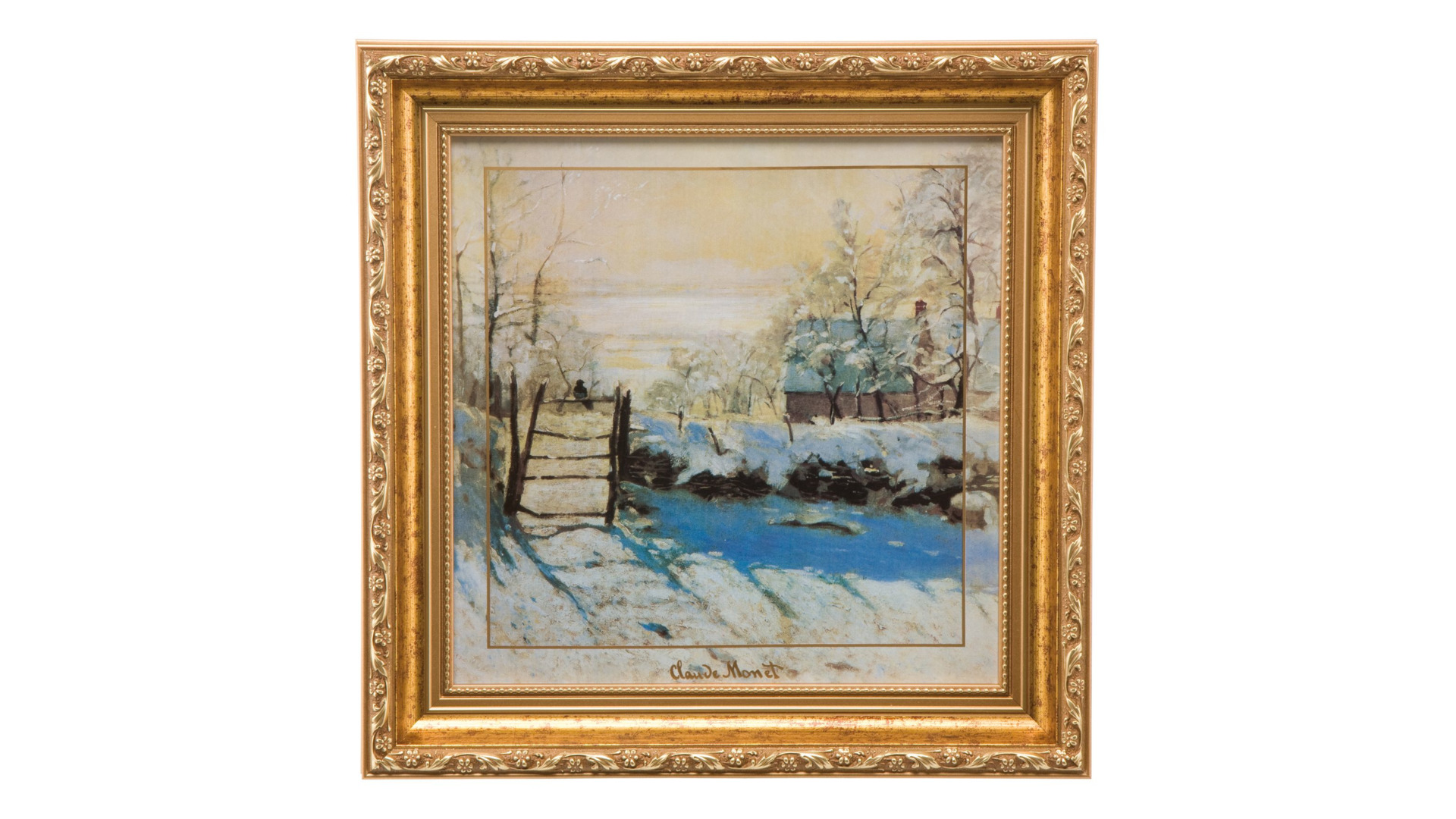 Картина Goebel Зимний пейзаж Моне 31х31 см, фарфор твердый