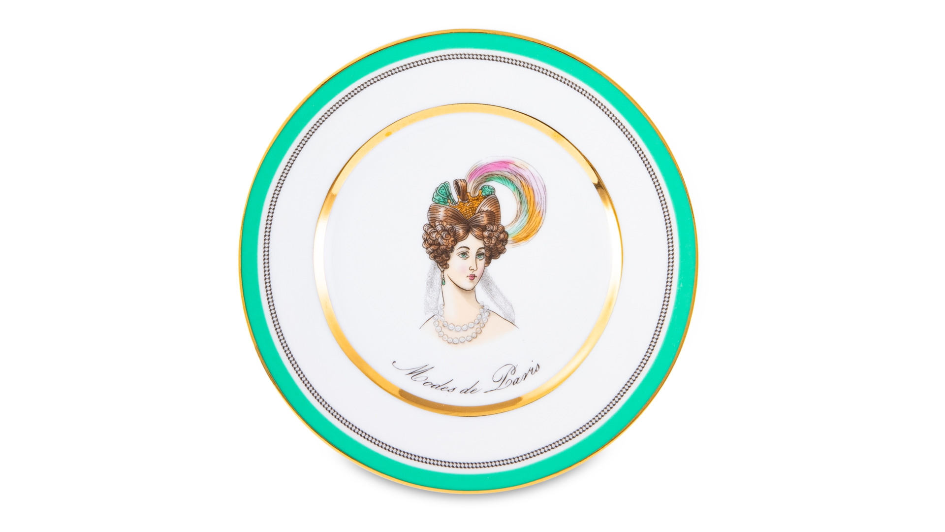 Тарелка десертная ИФЗ Modes de Paris Европейская-2,18 см, фарфор, зеленый, п/к твердый