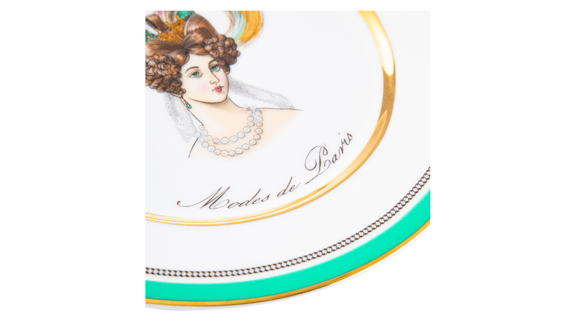 Тарелка десертная ИФЗ Modes de Paris Европейская-2,18 см, фарфор, зеленый, п/к твердый
