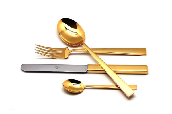 Набор столовых приборов Cutipol Bauhaus Gold на 6 персон 24 предмета, сталь нержавеющая, золотой, п/