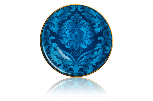 Тарелка десертная Haviland Дамасский узор 16 см, синяя