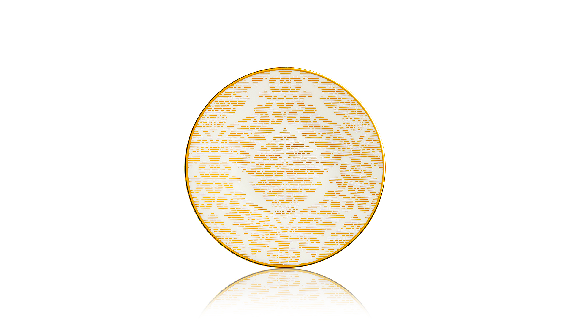 Тарелка десертная Haviland Дамасский узор 16 см, золотая