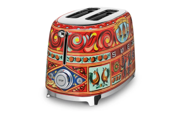 Тостер на 2 ломтика SMEG D&G TSF01DGEU Sicily is my love, красный