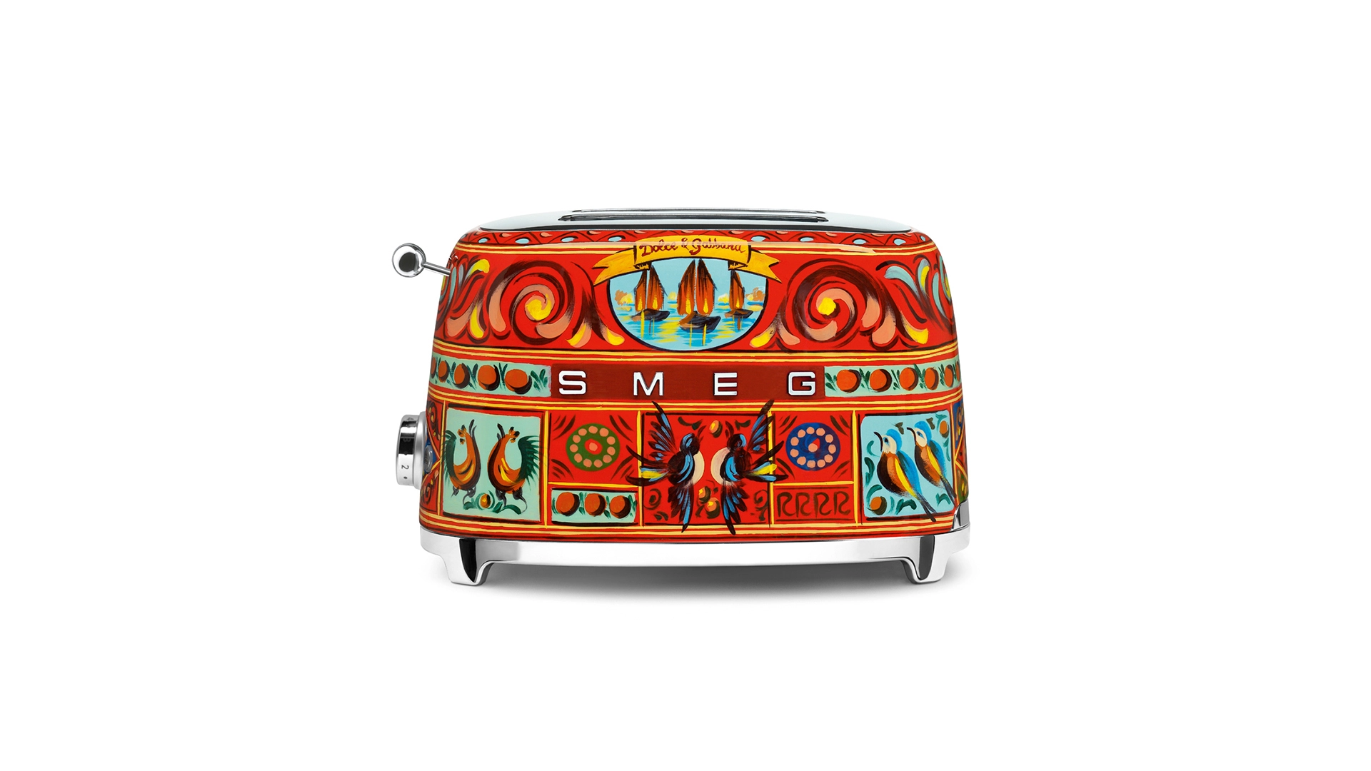 Тостер на 2 ломтика SMEG D&G TSF01DGEU Sicily is my love, красный