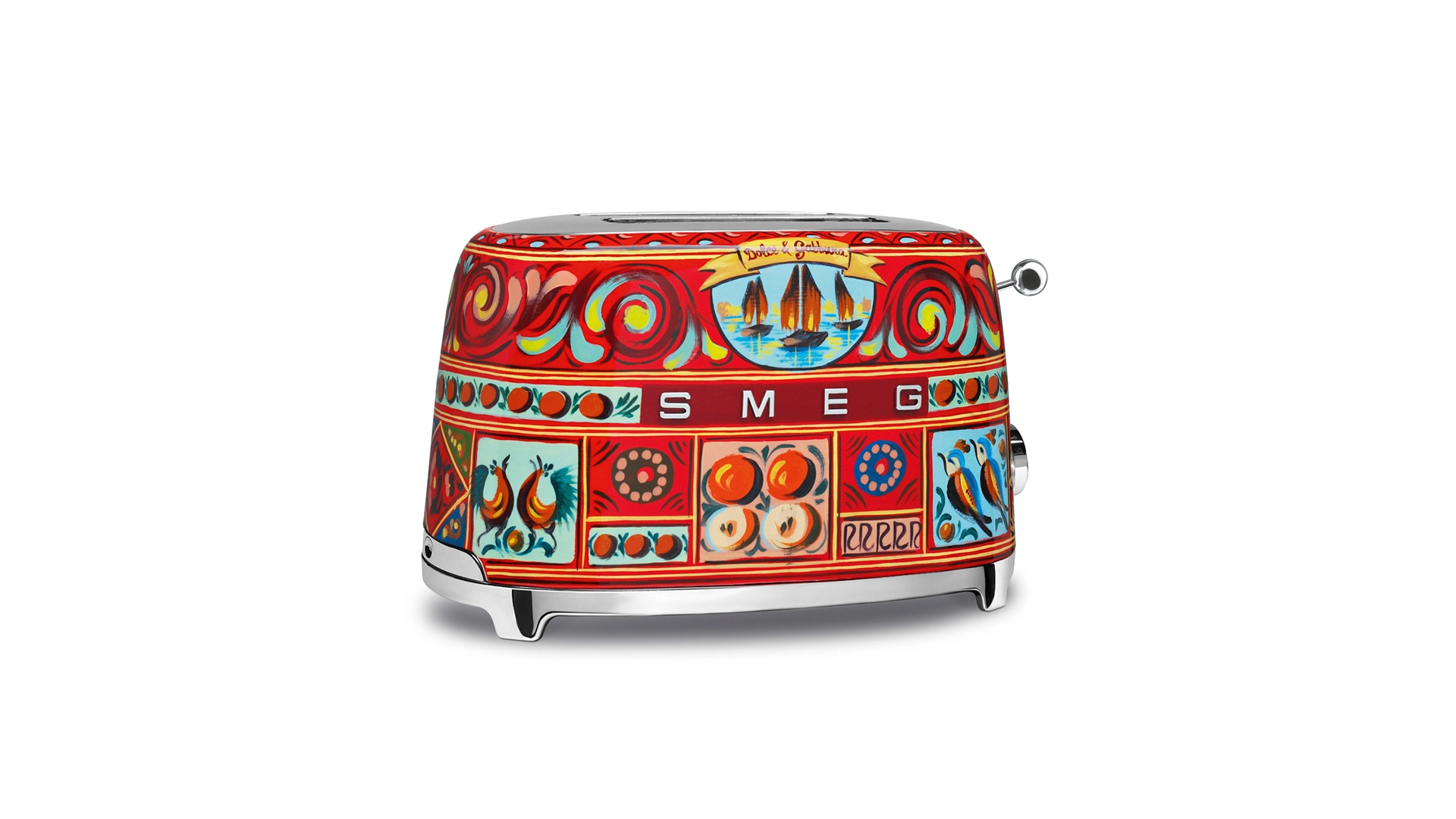 Тостер на 2 ломтика SMEG D&G TSF01DGEU Sicily is my love, красный