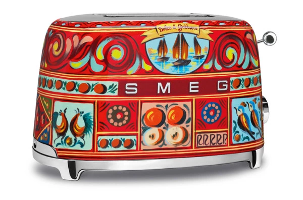 Тостер на 2 ломтика SMEG D&G TSF01DGEU Sicily is my love, красный