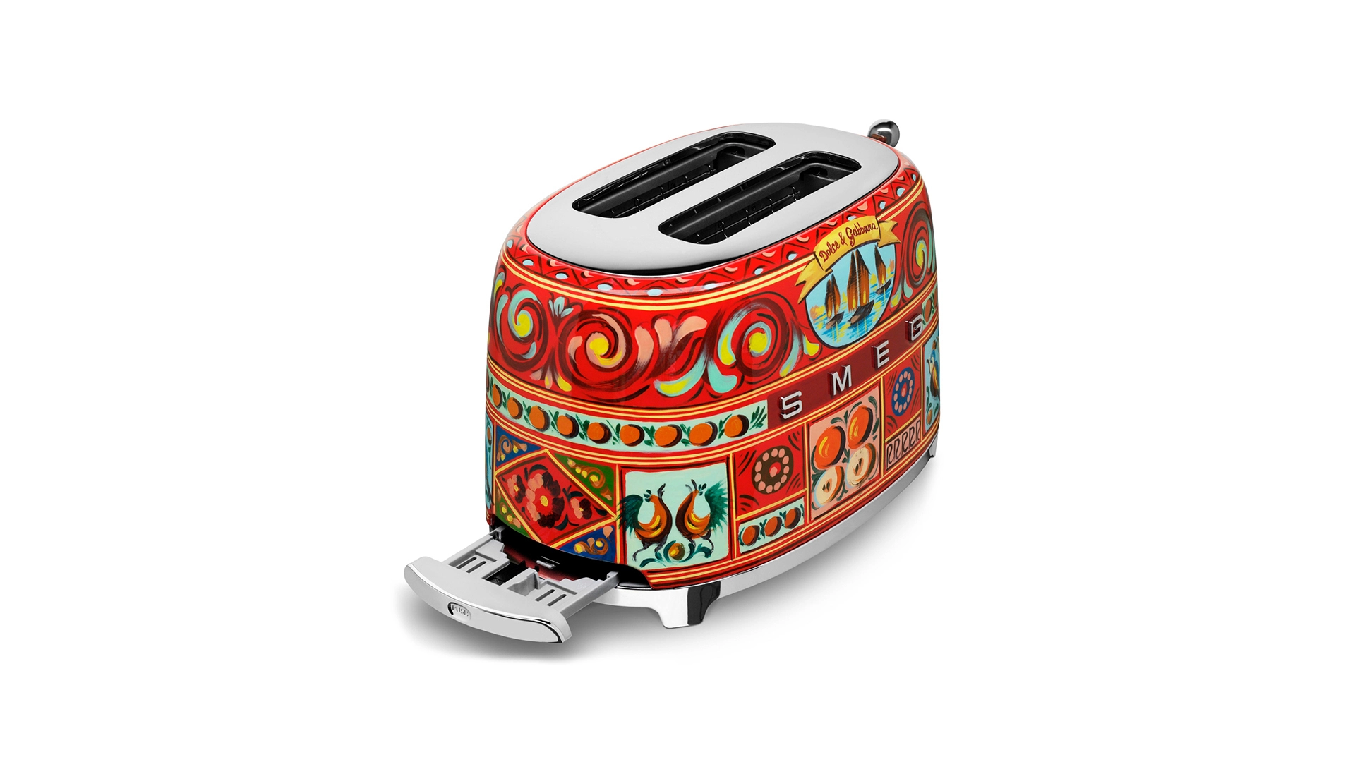 Тостер на 2 ломтика SMEG D&G TSF01DGEU Sicily is my love, красный
