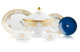 Сервиз столовый Haviland Дамасский узор на 6 персон 35 предметов, золотой, синий декор