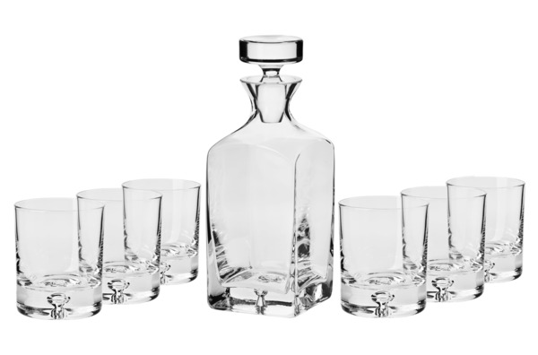 Набор графин 0,75л и 6 стаканов для виски 250мл Krosno Легенда п/к