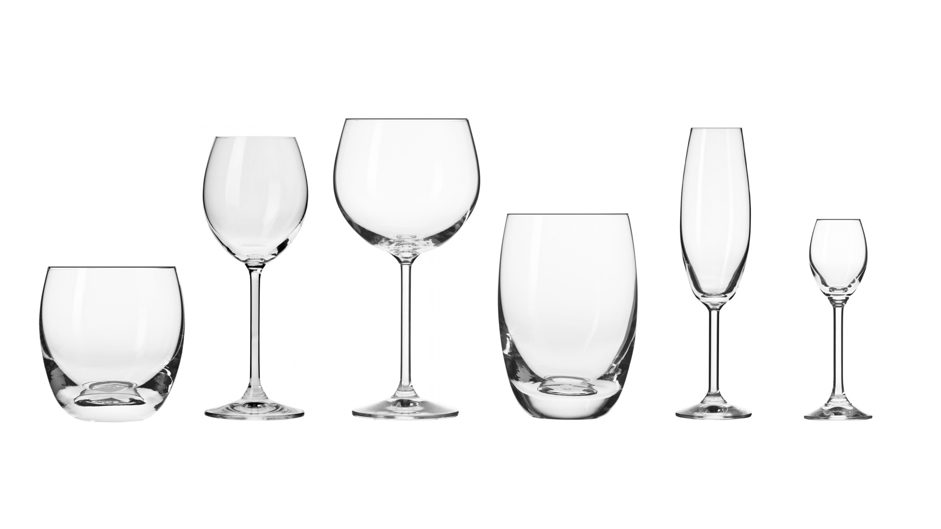 Набор бокалов Krosno Счастье для 6 видов напитков на 6 персон 36 шт, п/к, стекло
