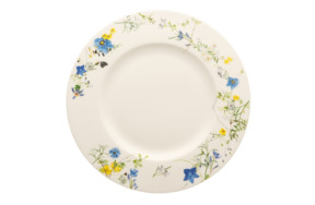 Тарелка закусочная с бортом Rosenthal Альпийские цветы 23 см, фарфор костяной