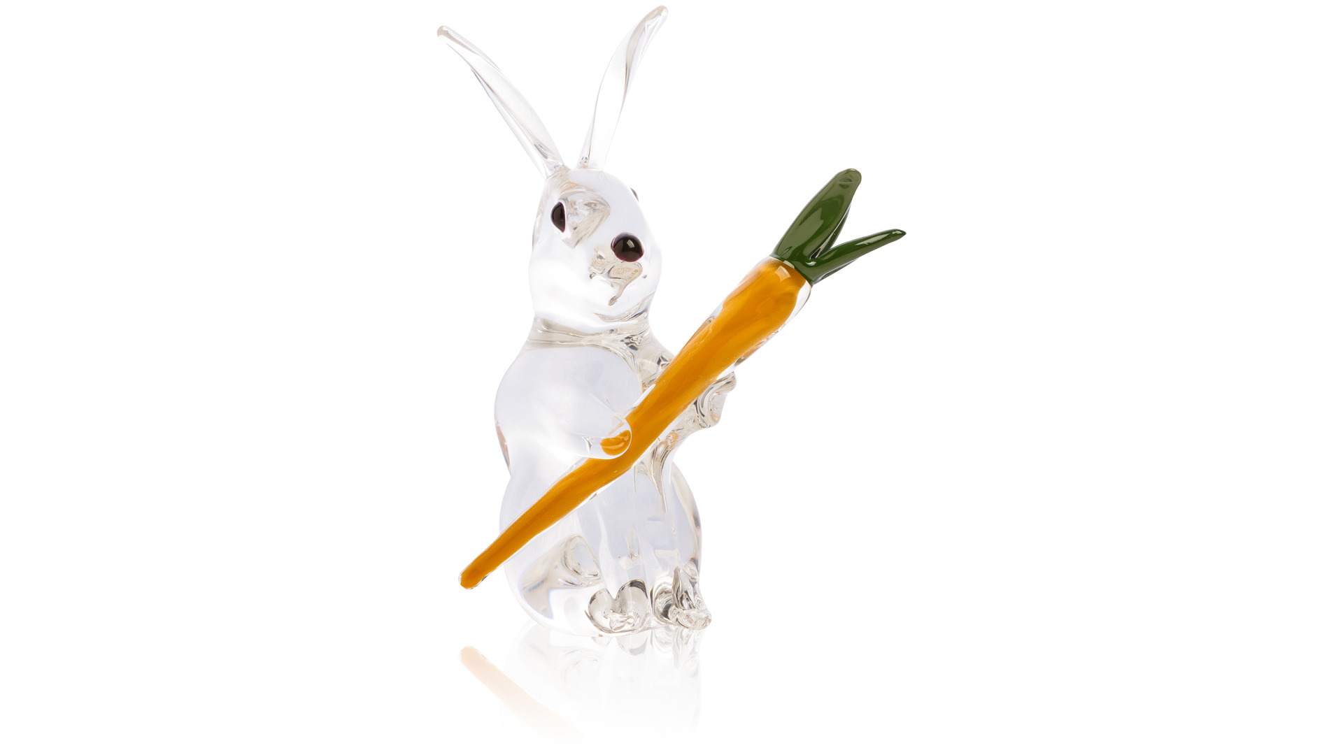 Фигурка Duccio di Segna Кролик с морковкой 20 см, хрусталь