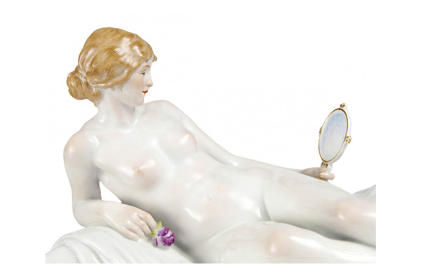 Фигурка Meissen 26 см Обнаженная с зеркалом и розой, лимвып01/25, 2018