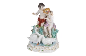 Фигурка Meissen 24 см Дети, кормящие лебедей, ЭАЛейтериц, 06/25, 2018