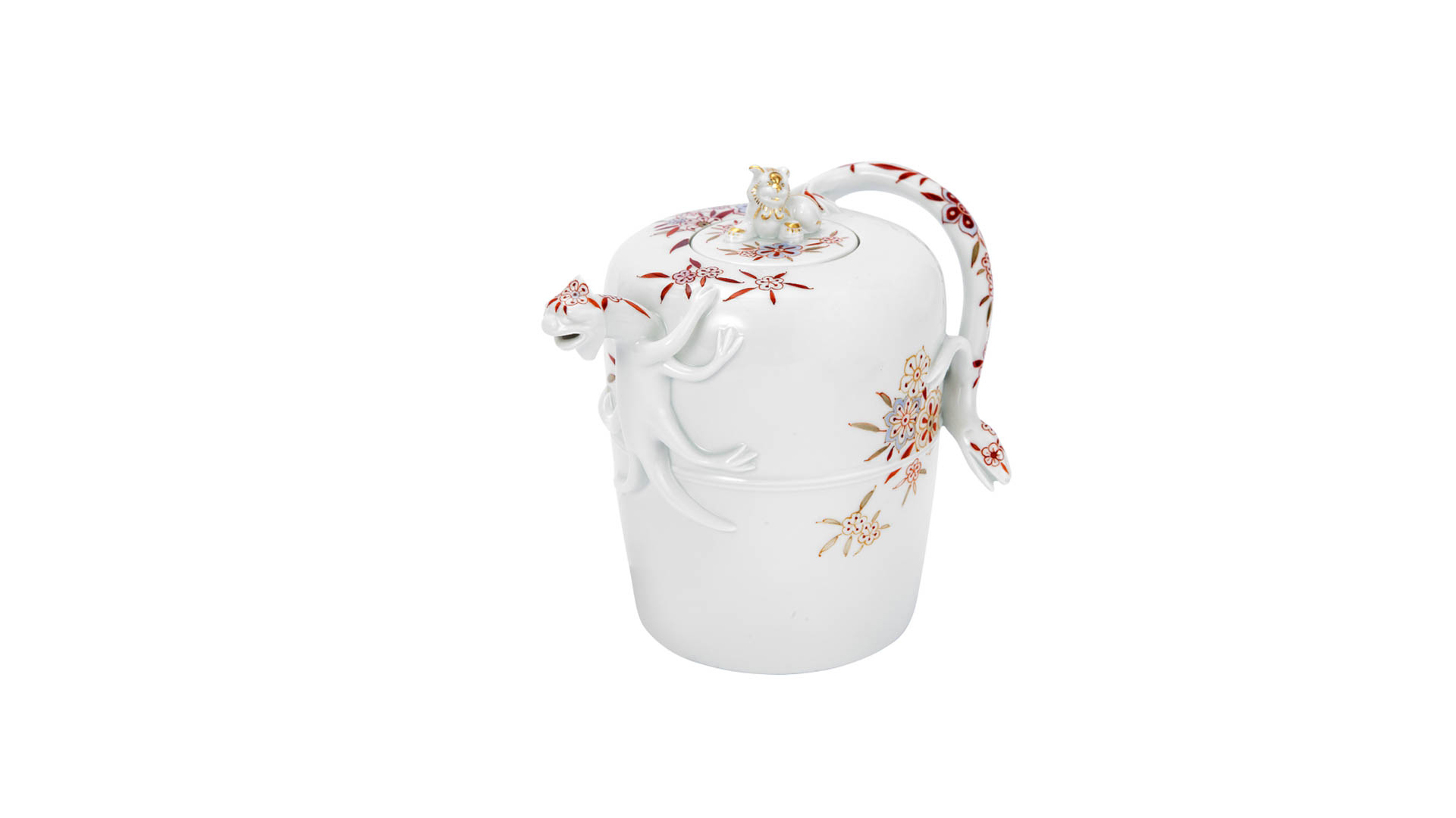 Чайник Meissen с ящерицей 0,4л Восточный цветочный узор (лим.вып.07/50, 2018) (модель 1712-1715гг)