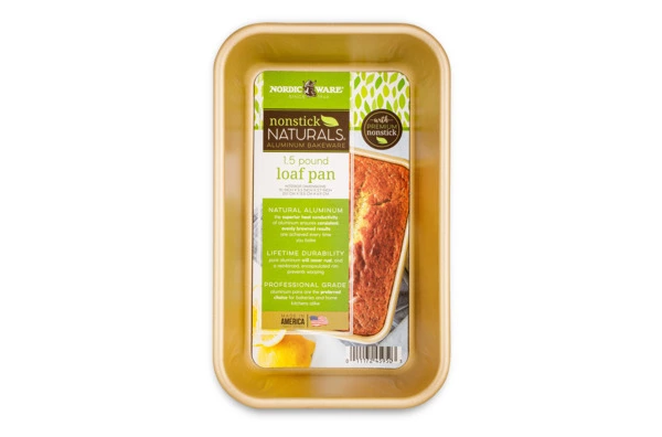 Форма для выпечки хлеба антипригарная Nordic Ware Naturals 23х13х7 см, алюминий, кремовая
