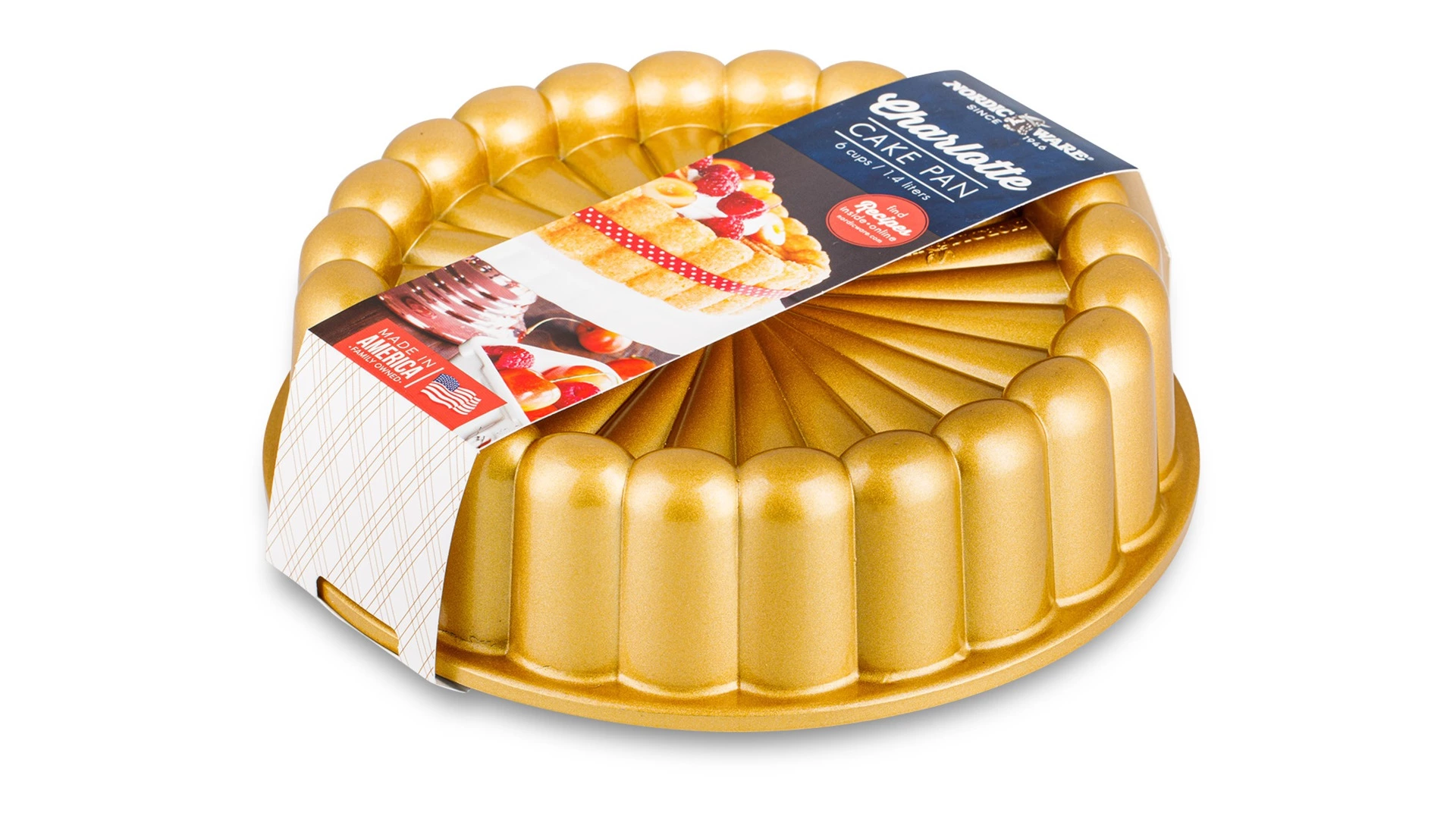 Форма для выпечки Nordic Ware Шарлотка 1,4 л, d20,5 см, литой алюминий, золотая