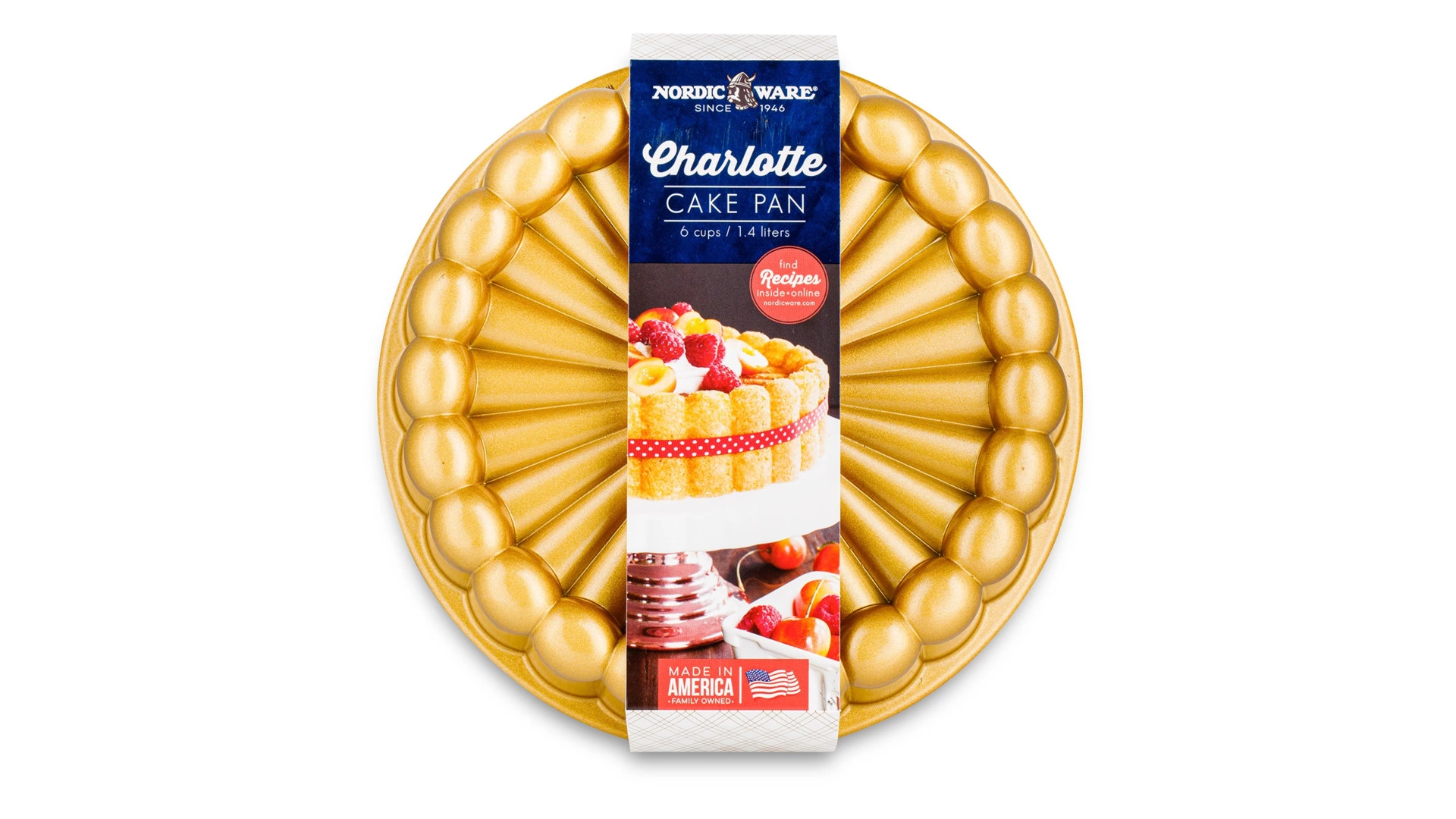 Форма для выпечки Nordic Ware Шарлотка 1,4 л, d20,5 см, литой алюминий, золотая