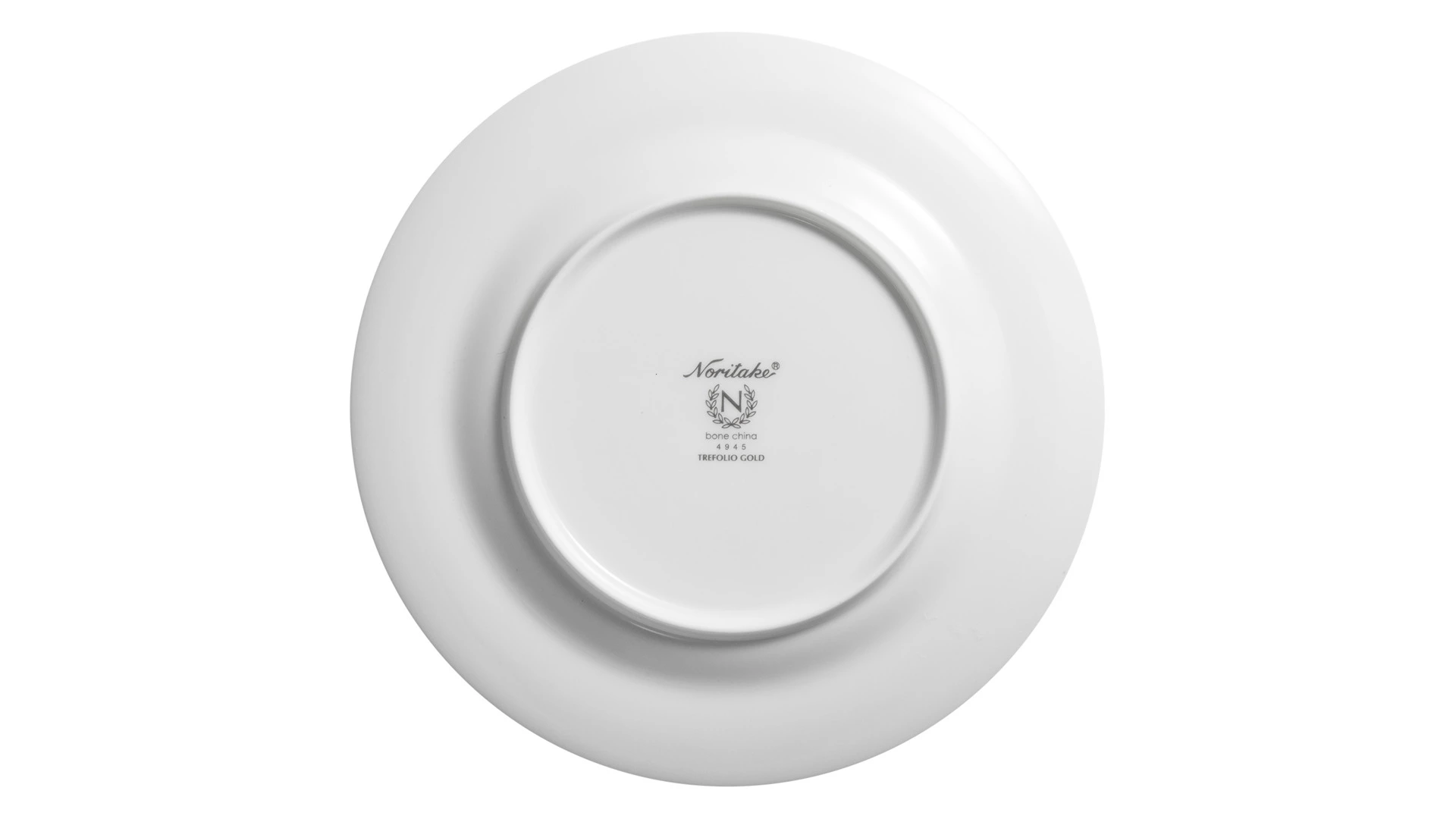 Тарелка десертная Noritake Трефолио, золотой кант 16,5 см, фарфор костяной